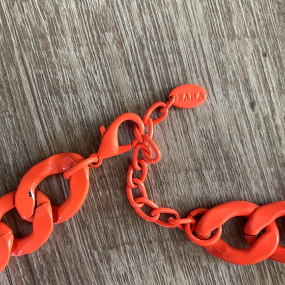 Orange Double Strand Chunky Chain Necklace Zara - Picture 3 of 8